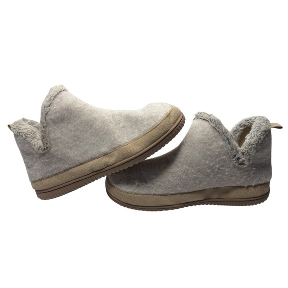 Dlux‎ by Dearfoams Cozy Women's Beige & Gray Booties Slip-On Shoes Size XL - Picture 6 of 10
